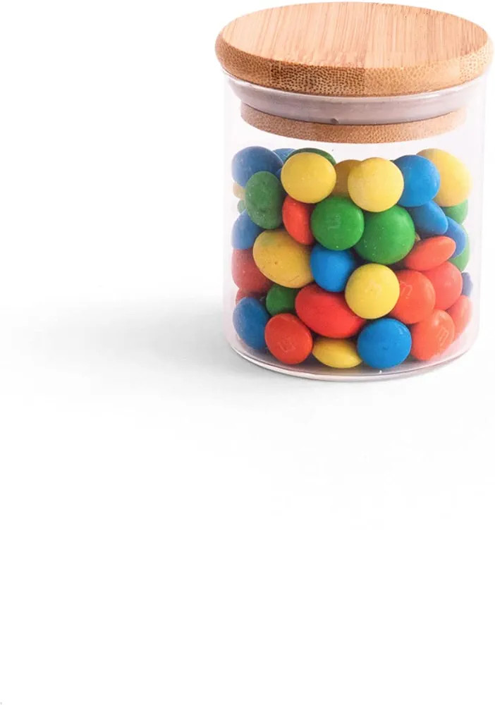 Pote Hermético de Vidro com Tampa de Bambu Redondo Flat 200ml - Oikos | Amazon (BR)