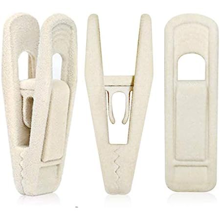 Tinfol Velvet Hangers Clips, 24 Pack Beige Pants Velvet Clips, Clothes Hanger Clip, Strong Finger Fl | Amazon (US)