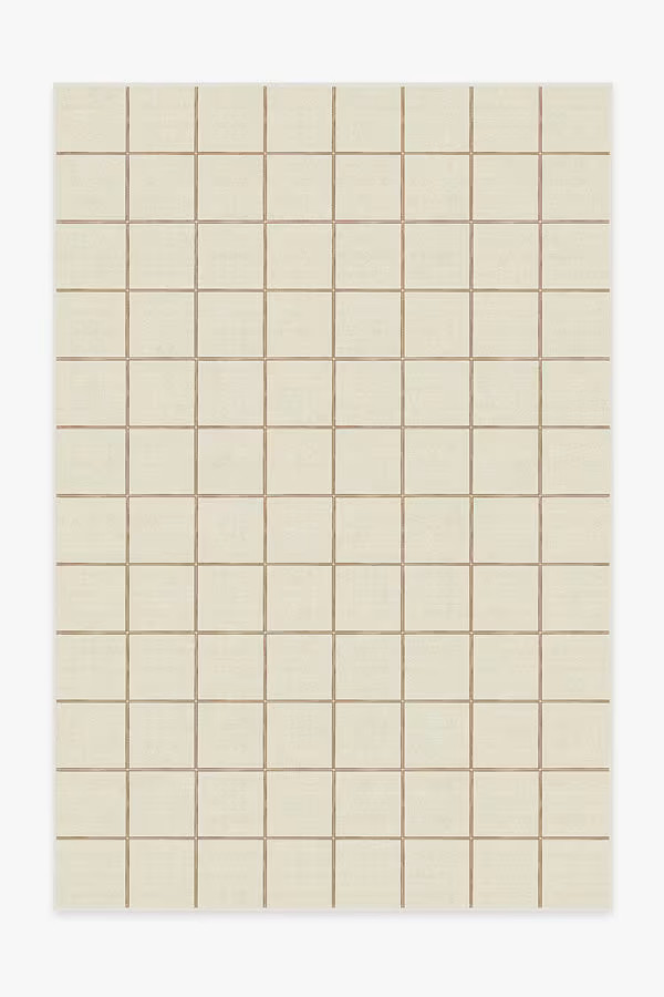 Vista Grid Ivory & Rust Rug | Ruggable