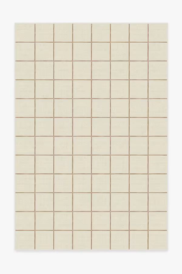 Vista Grid Ivory & Rust Rug | Ruggable | Ruggable