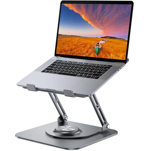 JOYEKY Laptop Stand for Desk, Adjustable Computer Stand with 360° Rotating Base, Ergonomic Laptop Riser for Collaborative Work, Foldable & Portable Laptop Stand, fits for All 10-16" Laptops | Amazon (US)