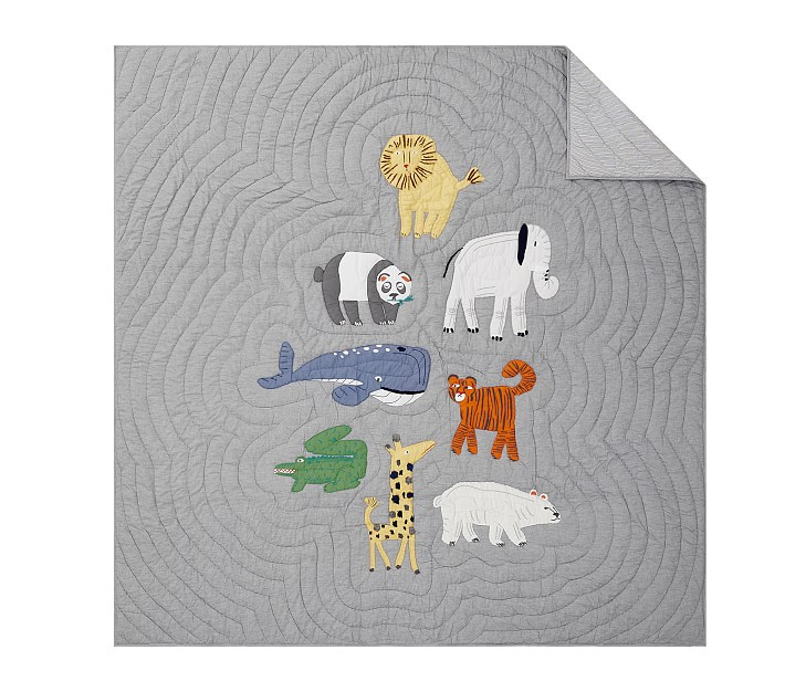 Silly Safari Quilt, Twin, Multi | Pottery Barn Kids