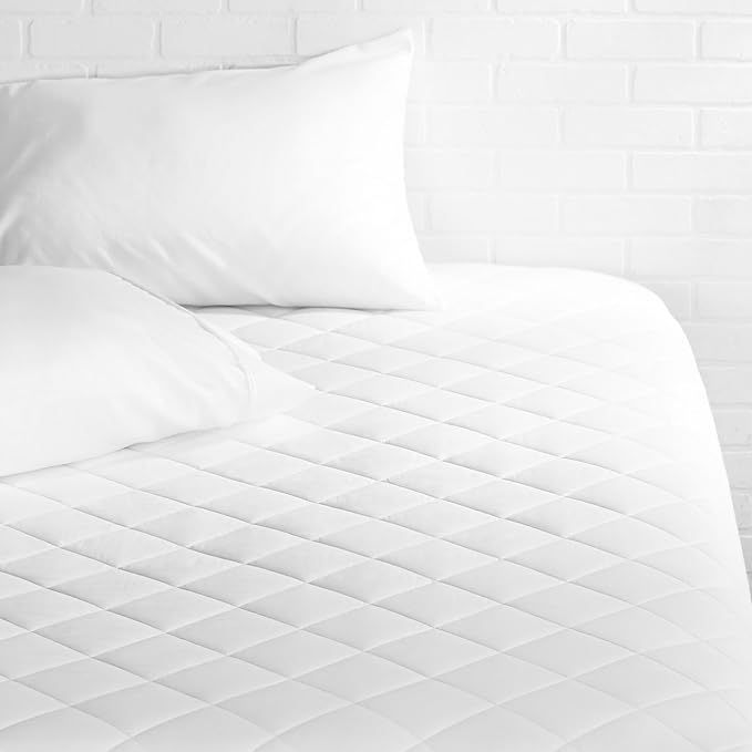 AmazonBasics Hypoallergenic Quilted Mattress Topper Pad Cover - 18 Inch Deep, King | Amazon (US)