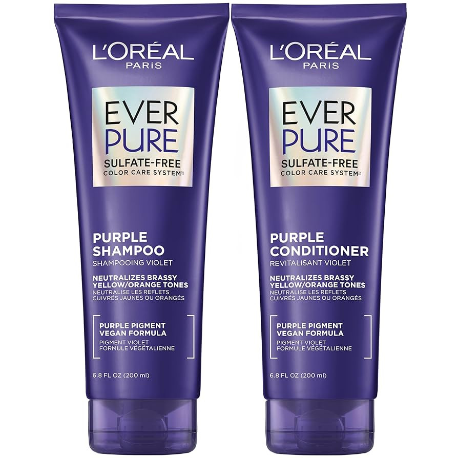 L’Oreal Paris EverPure Sulfate Free Brass Toning Purple Shampoo and Conditioner Set for Blonde,... | Amazon (US)