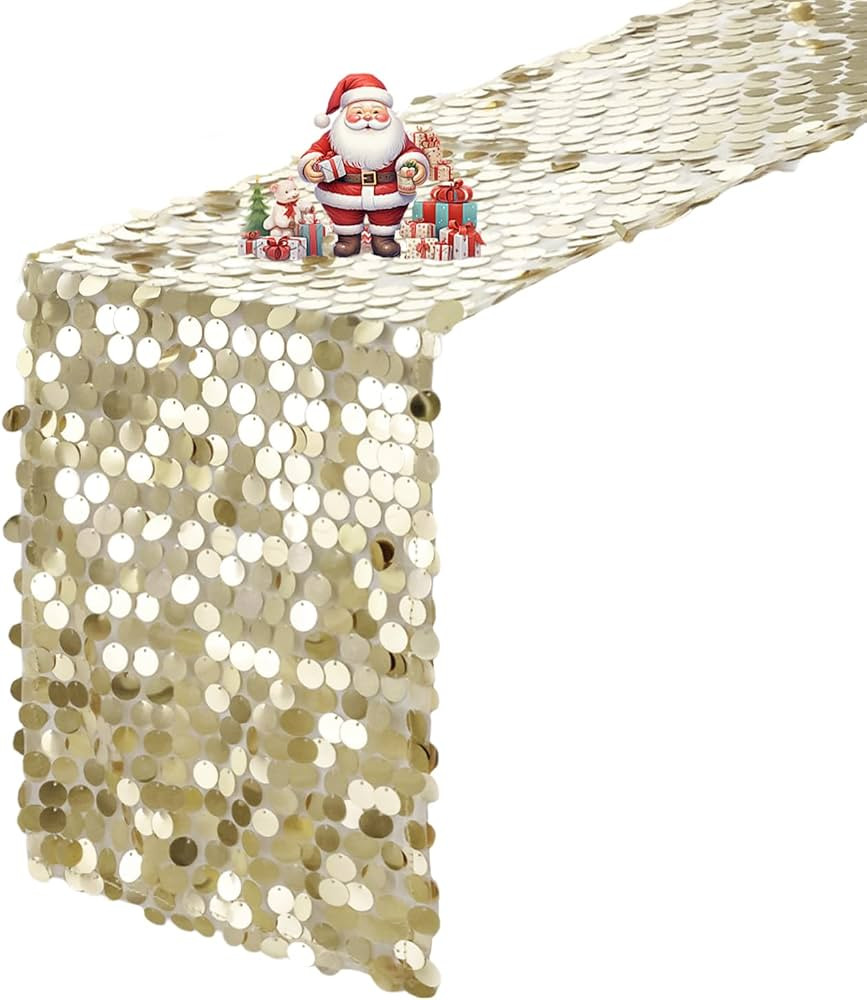 VHH Sequin Table Runner 12 x 108 inches Champagne Table Runner, Glitter Runner for Party Wedding ... | Amazon (US)