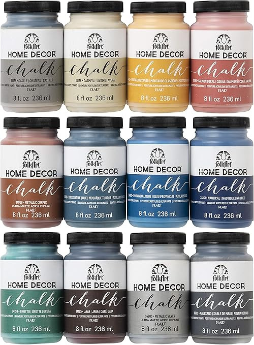 FolkArt Home Decor Ultra Matte Chalk Finish Acrylic Craft Paint Set Formulated for No-Prep Applic... | Amazon (US)
