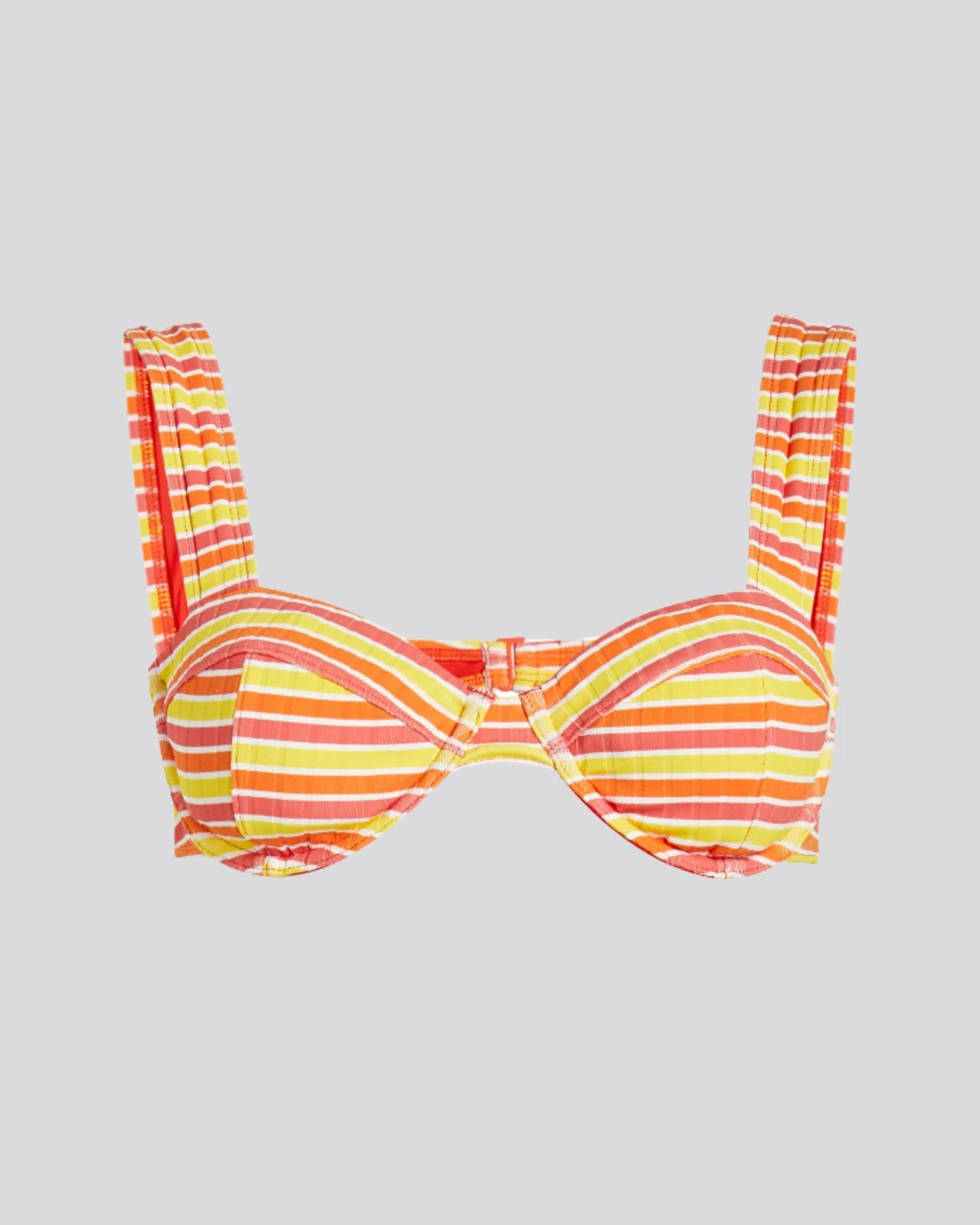 The Lilo Ribbed Bikini Top in Sorbet Stripe | Solid & Striped