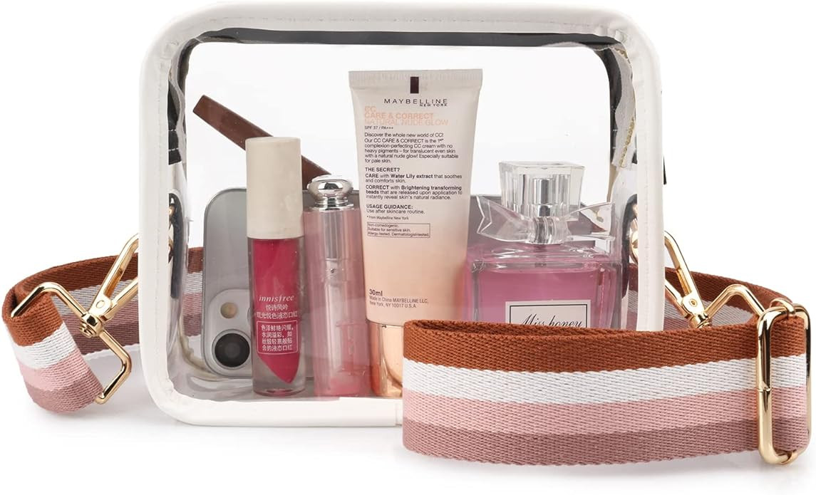 Clear Crossbody Bag for Women, Clear Bag Stadium Approved Clear Purse with Adjustable Strap | Amazon (US)
