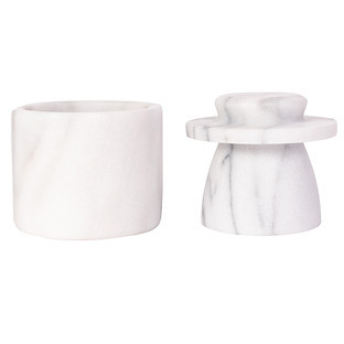 Artifacts Trading Company Marble Butter Keeper White Matte | The Container Store