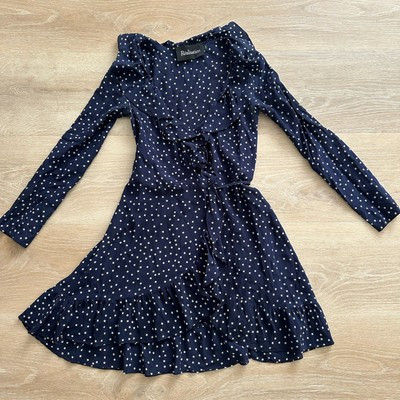 Realisation Par Alexandra Wrap Dress Navy Star Print Ruffled Silk Size XXS  | eBay | eBay UK