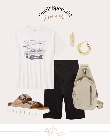 Casual every day summer style 

Summer outfit 
Graphic tee outfit 
Sling bag 

#LTKSeasonal #LTKstyletip #LTKunder100