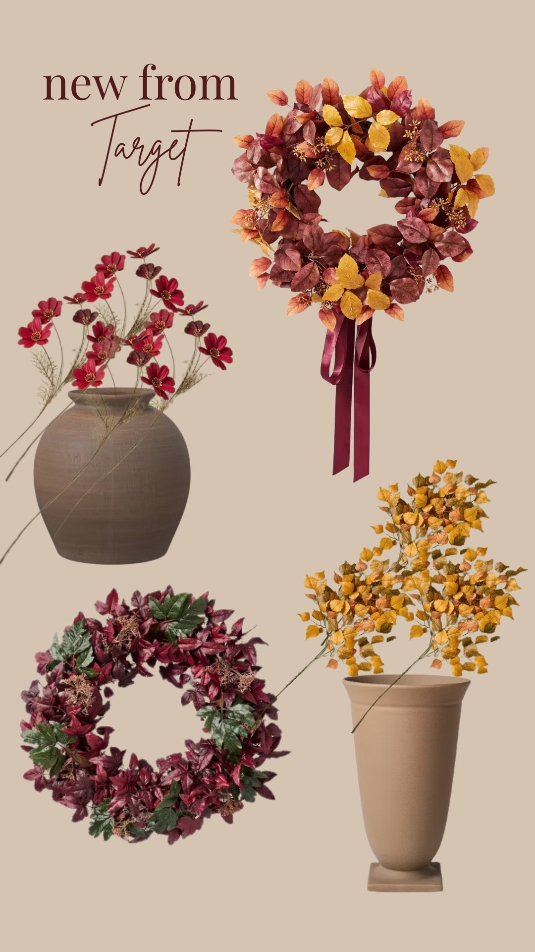 New Fall Decor 
Target Fall Decor 
Fall wreath 
Fall stems 
Neutral vase
Ceramic vase

#LTKSeasonal #LTKHome