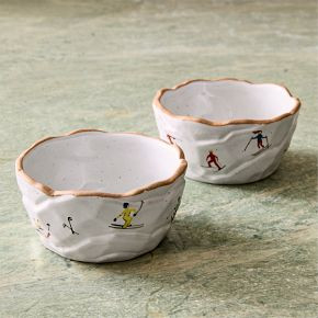 Holiday Skiers Stoneware Nut Bowls (Set of 2) | West Elm (US)