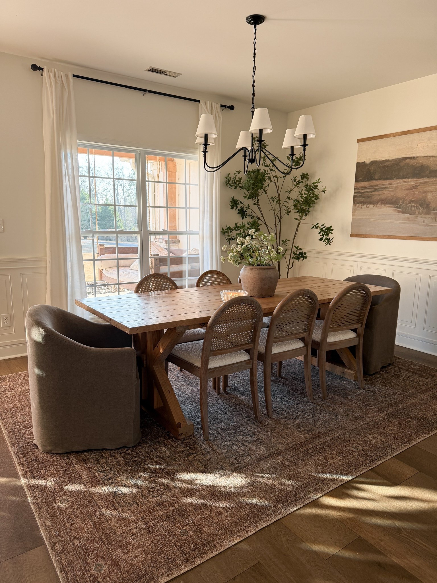 Our dining room! My end chairs are the coffee color!