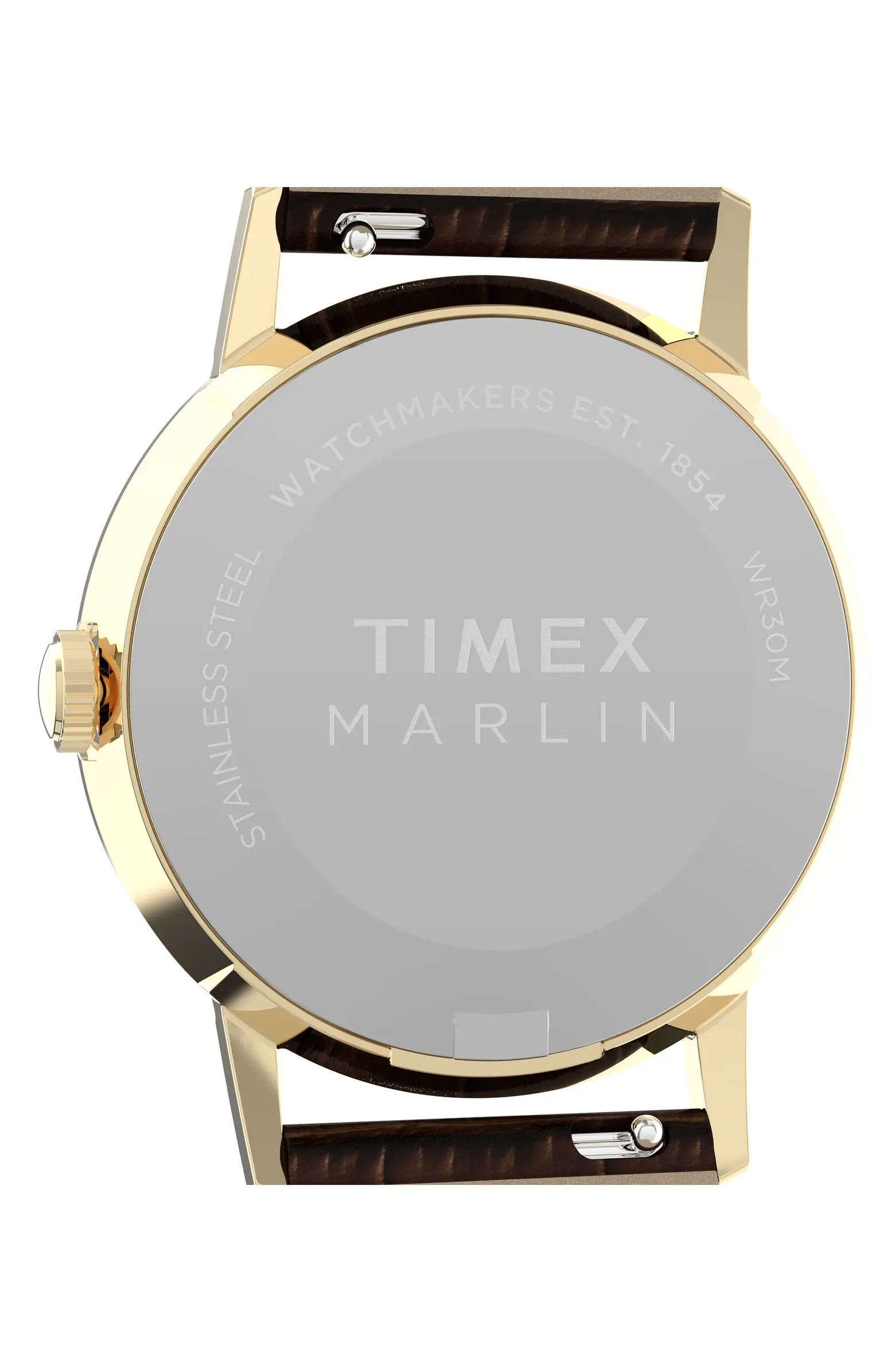 Timex® Marlin® Goldtone Croc Embossed Leather Strap Watch, 34mm | Nordstrom | Nordstrom