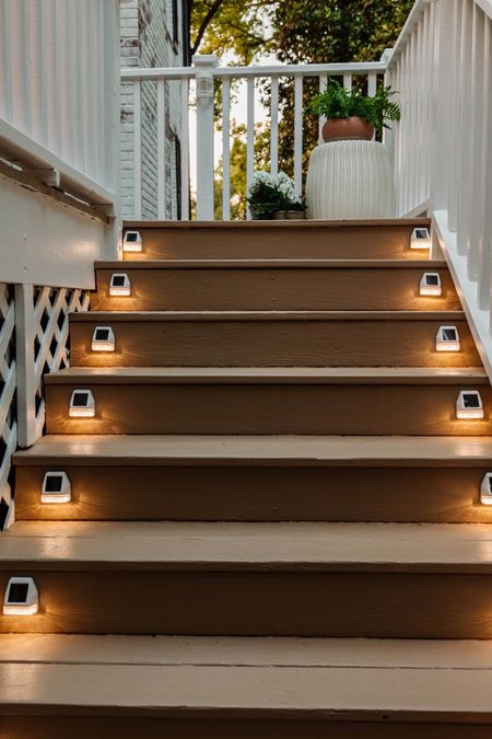 The solar lights really light up our stairway!  

#walmarthome #decking #porch #planter #solarlights #LTKunder50

#LTKSeasonal