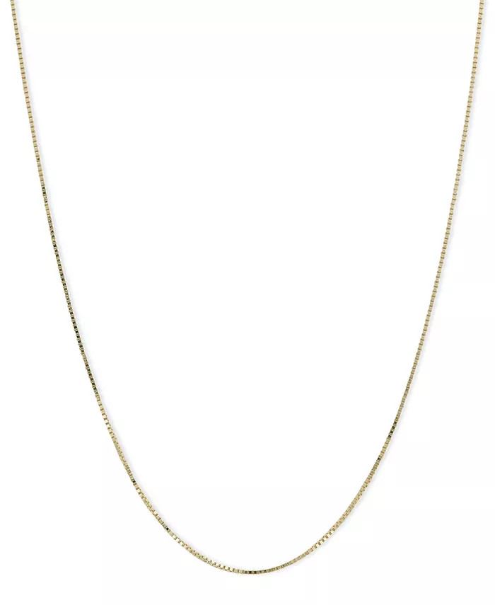 14k Gold Necklace, 18" Plain Box Chain (1/2mm) | Macys (US)