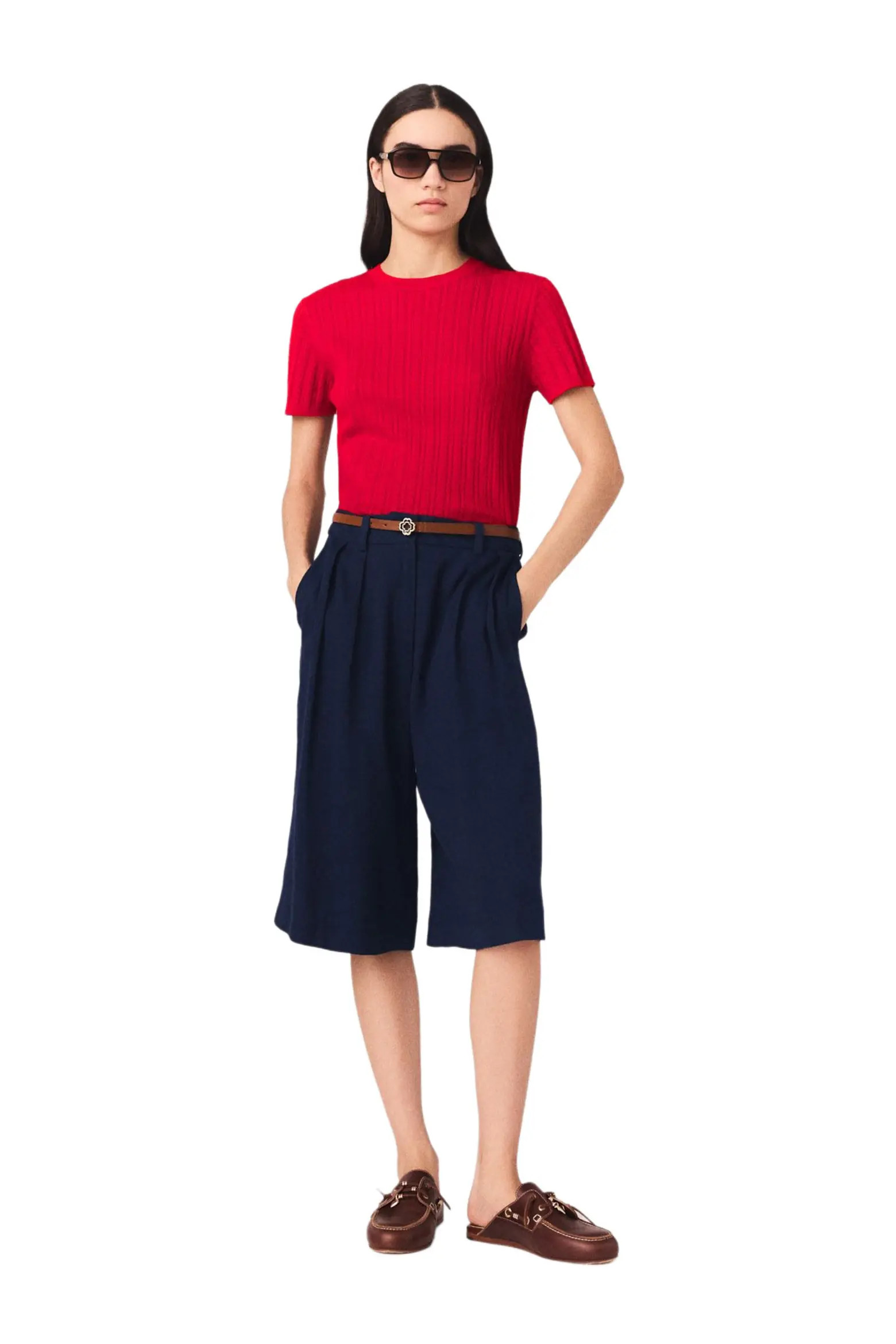 maje Linen-blend Bermuda shorts (Women) | Nordstrom | Nordstrom