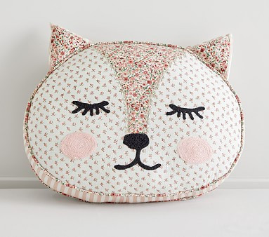 Emily & Meritt Cat-Shaped Pillow | Pottery Barn Kids