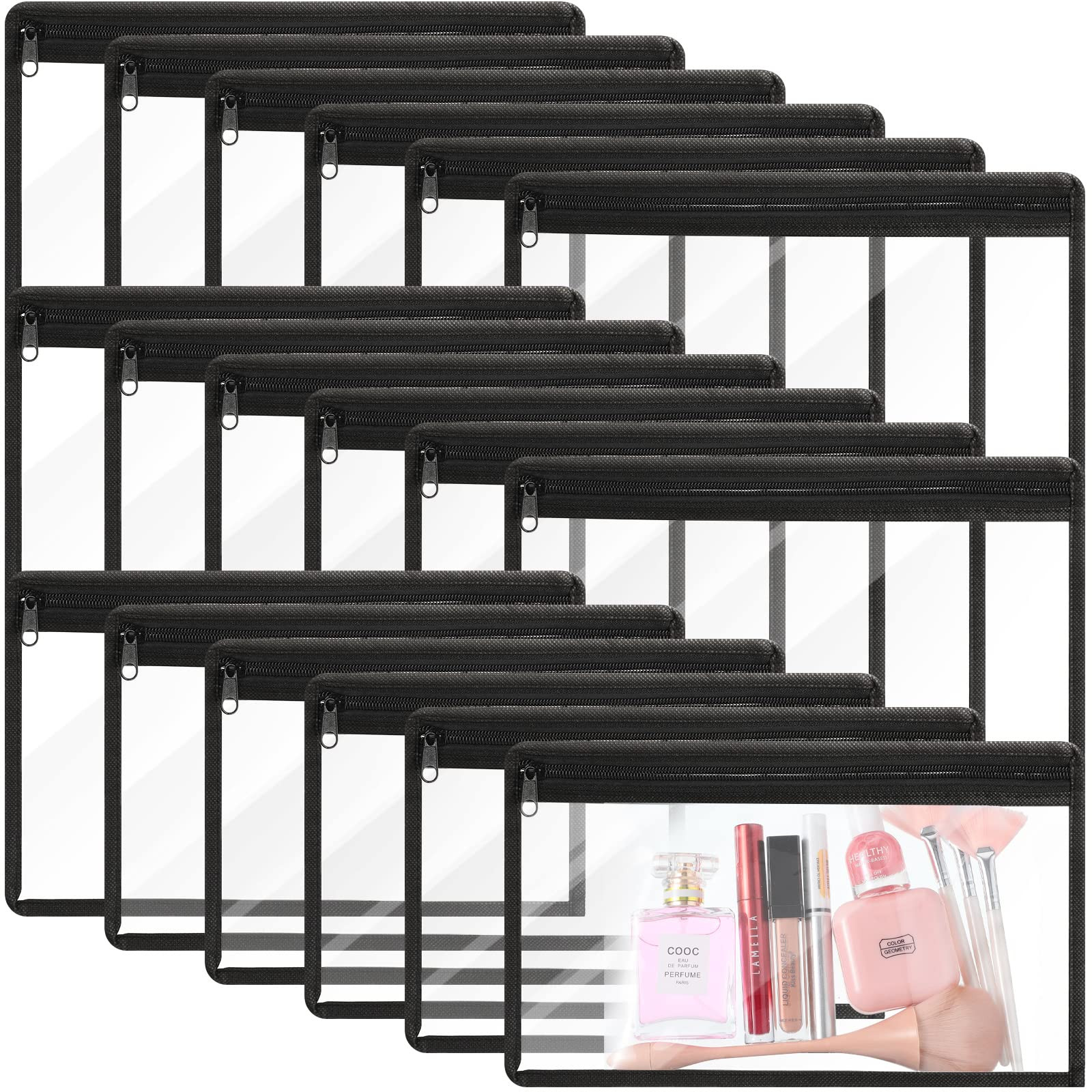 Ireer 18 Pack Clear Zipper Pouches PVC Waterproof Pouch Bags Transparent Zipper Pouch Clear Stora... | Amazon (US)