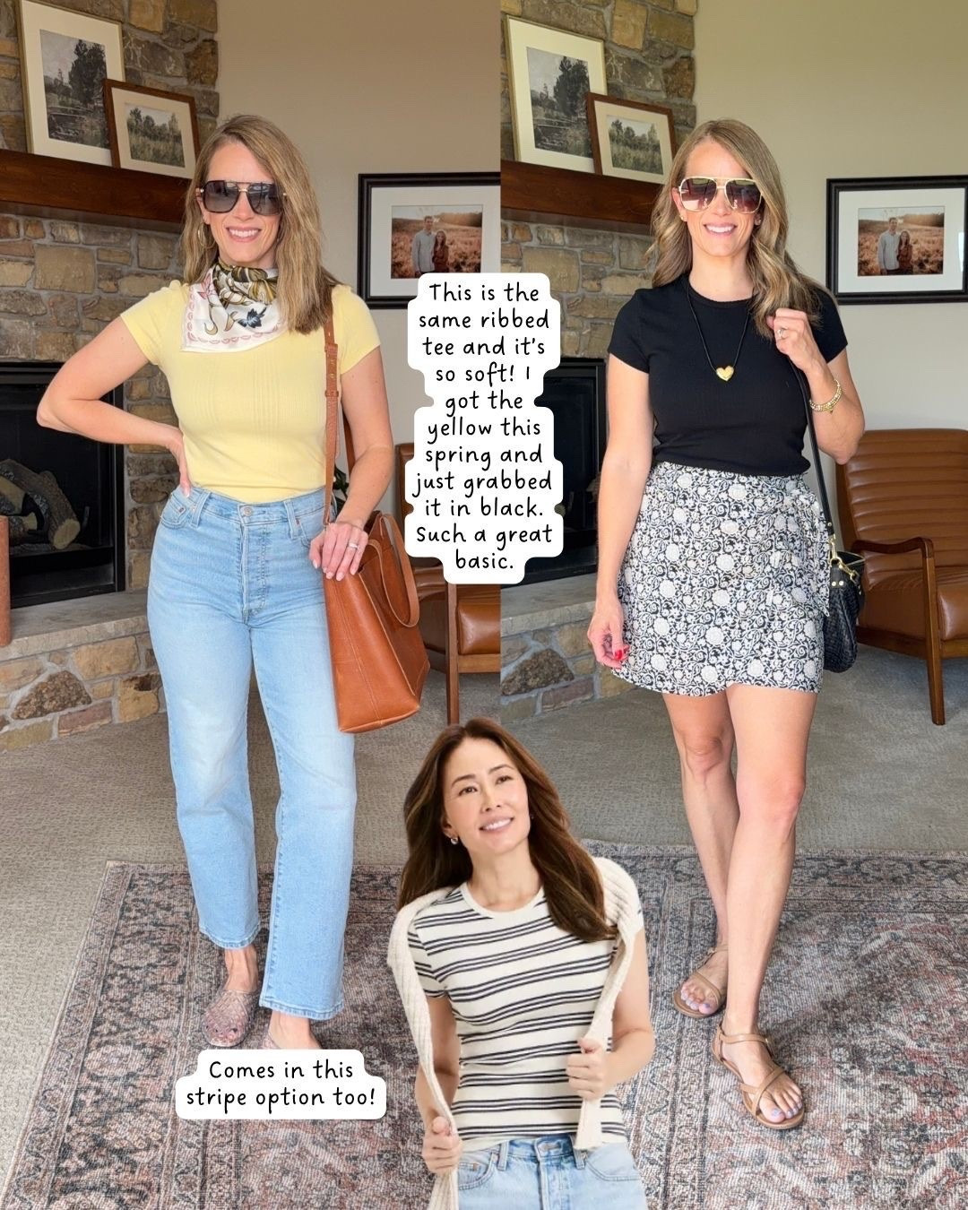 A great ribbed tee styled two ways!
