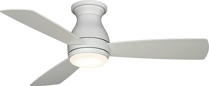 Fanimation Hugh Indoor/Outdoor Ceiling Fan with Blades and LED Light Kit 44 inch - Matte White | Amazon (US)