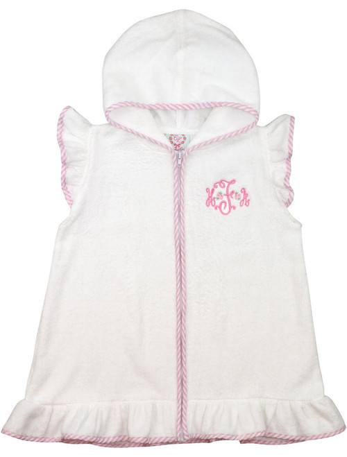 Pink and White Terry  Coverup | Cecil and Lou