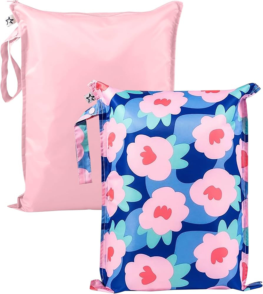 Tiny Twinkle Mess-Proof Waterproof Wet Dry Bag | 2-Pack Reusable Wet Bags for Swimsuits & Baby Cl... | Amazon (US)