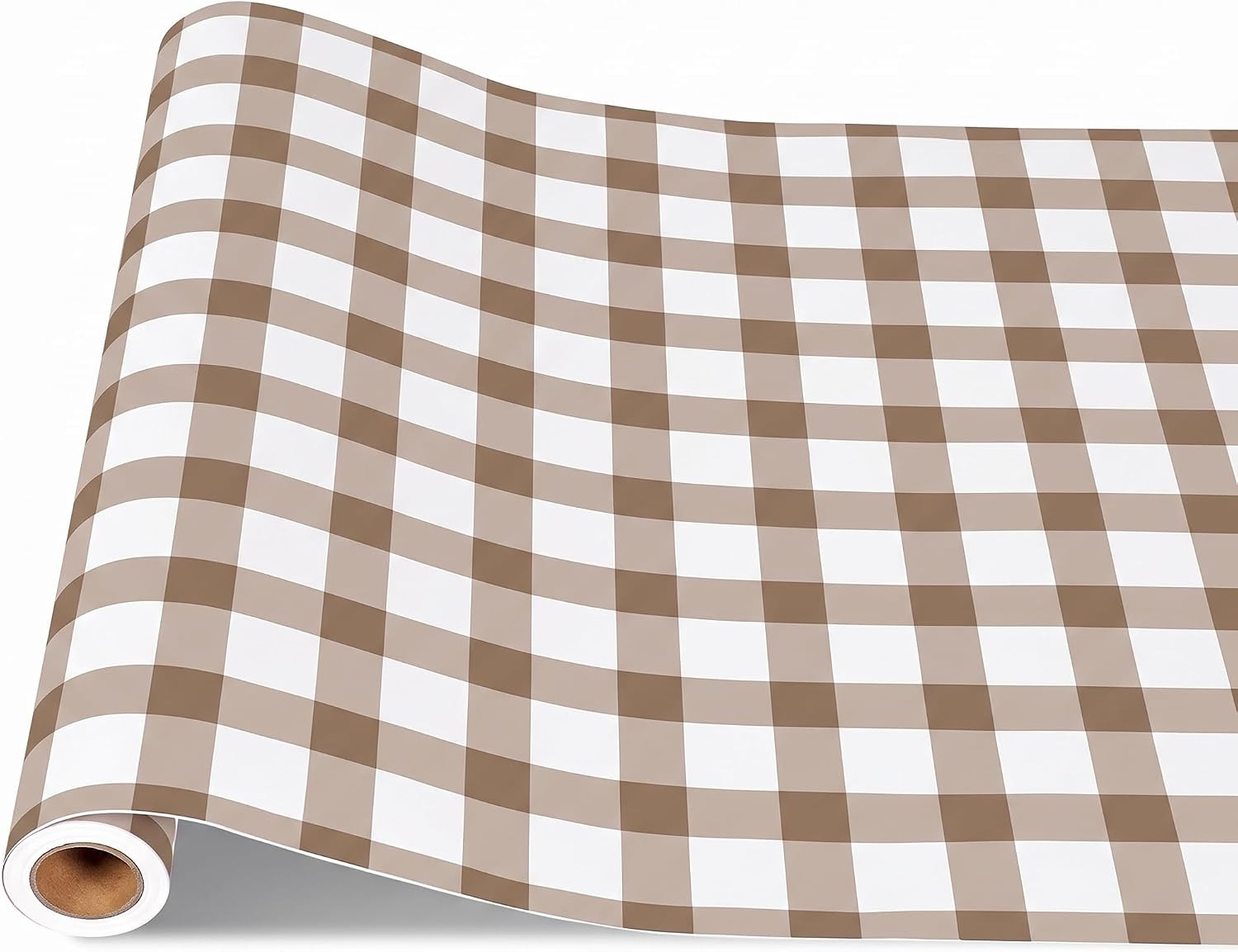 Brown White Gingham Paper Table Runner Roll 25' Long X 16" Wide | Amazon (US)