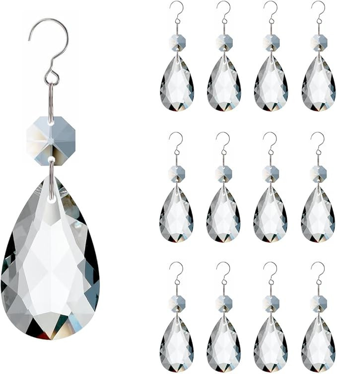 12pcs Crystal Suncatchers, Hanging Crystals Chandelier Prisms for Windows, Rainbow Maker Home Dec... | Amazon (US)