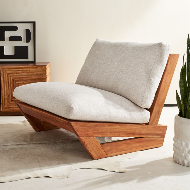 Sunset Teak Outdoor Patio Lounge Chair + Reviews | CB2 | CB2