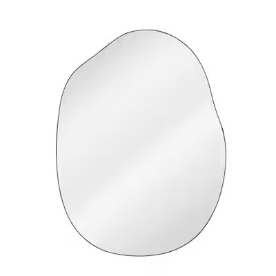 BEAUTYPEAK 23.6-in W x 31.5-in H Irregular Black Polished Frameless Wall Mirror | Lowe's