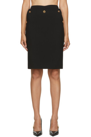 Black Medusa Button Skirt | SSENSE
