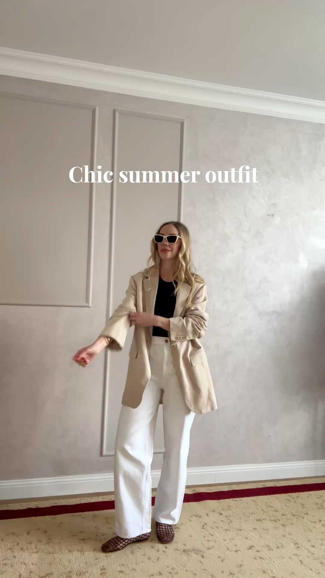 Chic summer outfit idea: linen blazer, tank top, white jeans and jelly shoes (these are under $30!)

#LTKSaleAlert #LTKSeasonal #LTKOver40