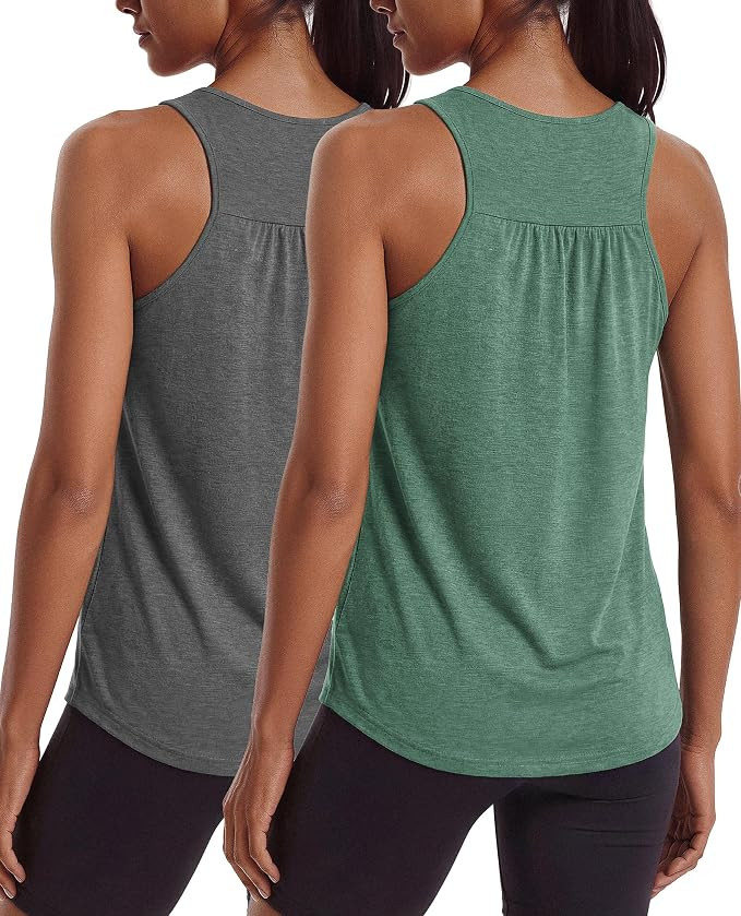 PINSPARK Workout Tops for Women Racerback Tank Tops Sleeveless Athletic Running Shirts Lightweigh... | Amazon (US)