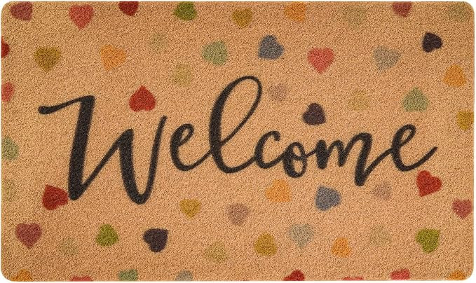 Pocass Welcome Door Mat Outdoor Indoor, Welcome Colorful Heart Front Door Mats, Non Slip Resist D... | Amazon (US)