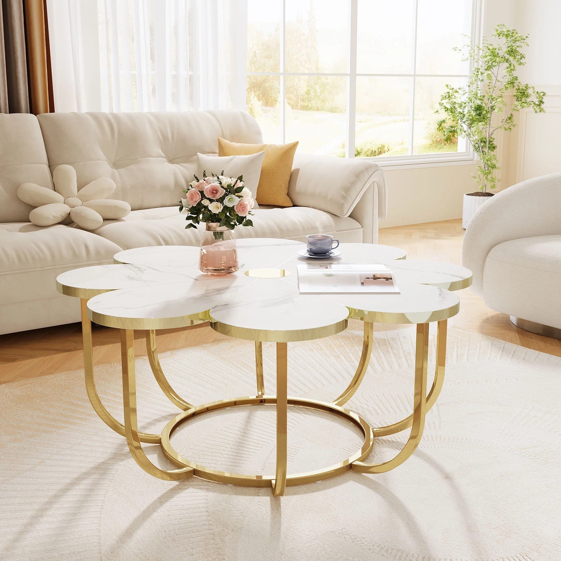 Looking for a unique coffee table? This flower-shaped coffee table is perfect for modern living rooms, apartments, and stylish home decor. ON SALE and under $200.

Keywords: Flower shaped coffee table, coffee table, stone coffee table, faux marble coffee table, modern coffee table, gold round coffee table, wood coffee table, silver coffee table, square coffee table, round glass coffee table, round rectangular coffee table, living room, living room furniture, living room refresh, coffee table for small apartments coffee table, luxury living, farmhouse coffee table

#LTKSeasonal #LTKSaleAlert #LTKHome