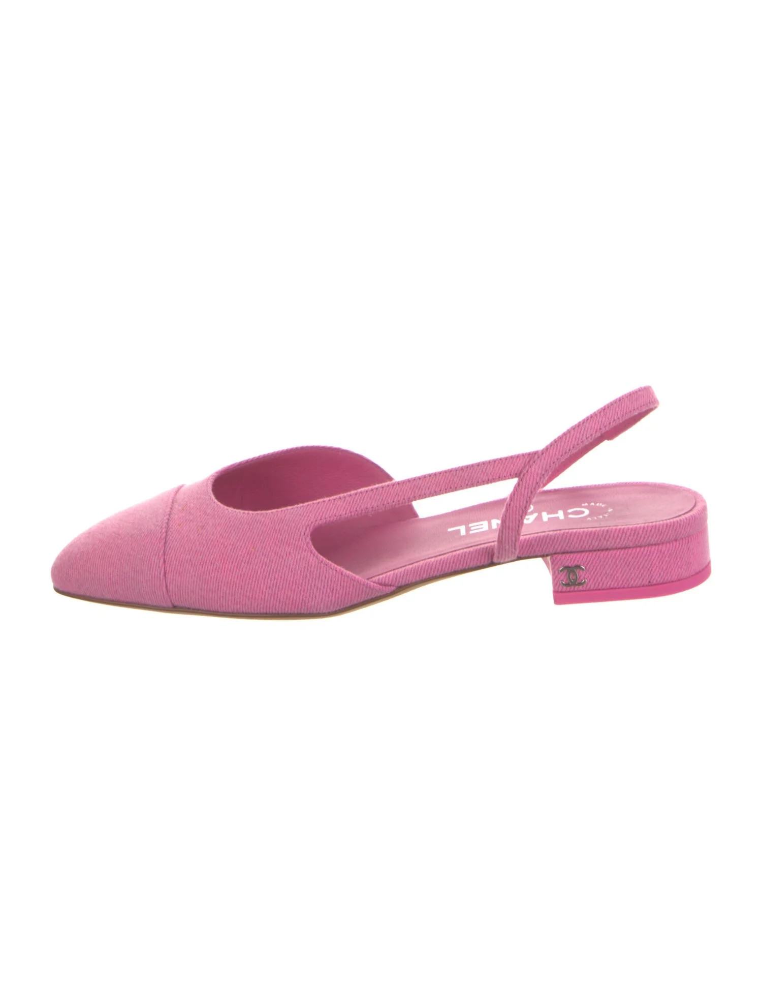 Chanel 2021 Interlocking CC Logo Slingback Flats - Pink Flats, Shoes - CHA1426800 | The RealReal | The RealReal