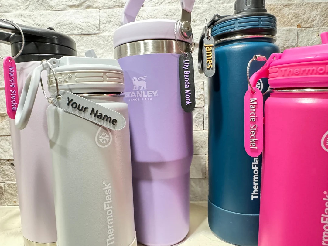 School Supply L Personalized WATER BOTTLE Name Tag | Work, Sport Gym | Bottle ID Tag | Don't Lose... | Etsy (US)