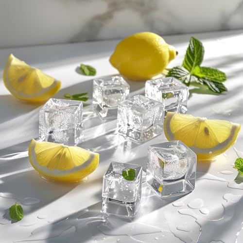 HappyFiller 22 PCS Large Crystal Square Fake Ice Cubes Acrylic Ice Rocks for Table Scatters,Vase Filler,Birthday Parties,Graduations,Weddings,Anniversaries,Food Display,Floral,Events Decor,1 Inch | Amazon (US)