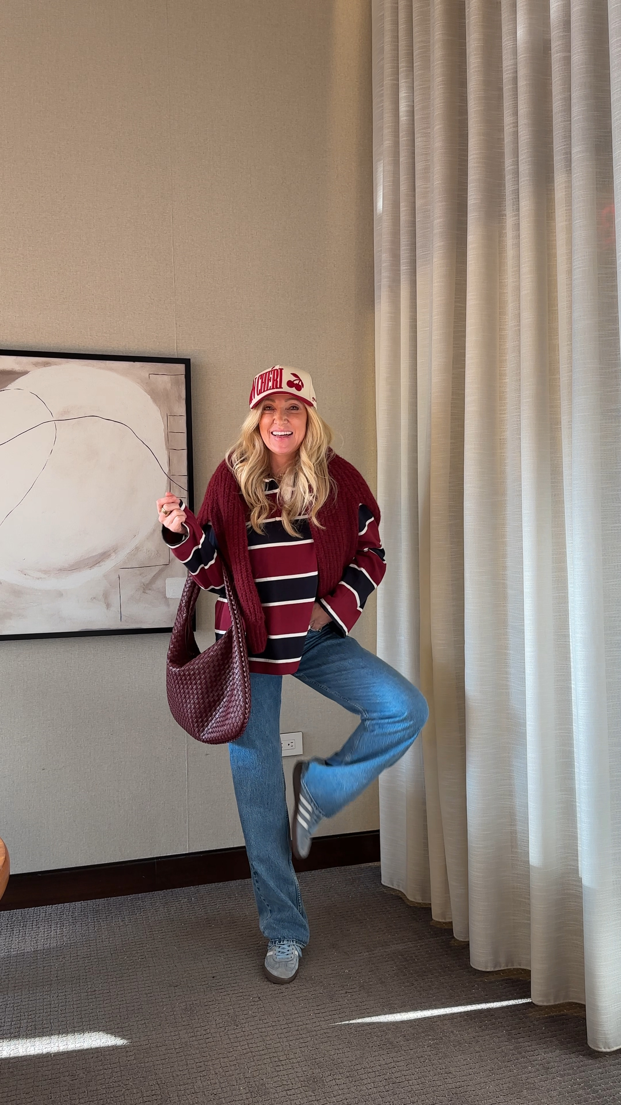 Cute outfit idea with trending fall colors: burgundy! Love this rugby top! 

#LTKFindsUnder100 #LTKFindsUnder50 #LTKStyleTip