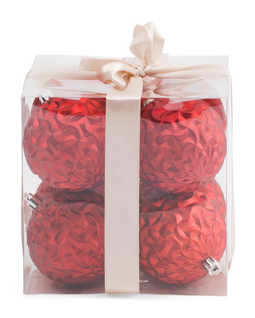8pc 80mm Textured Ornaments | TJ Maxx