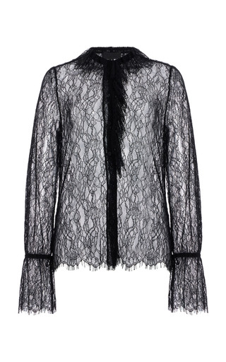 Cecily Ruffled Chantilly Lace Top | Moda Operandi (Global)