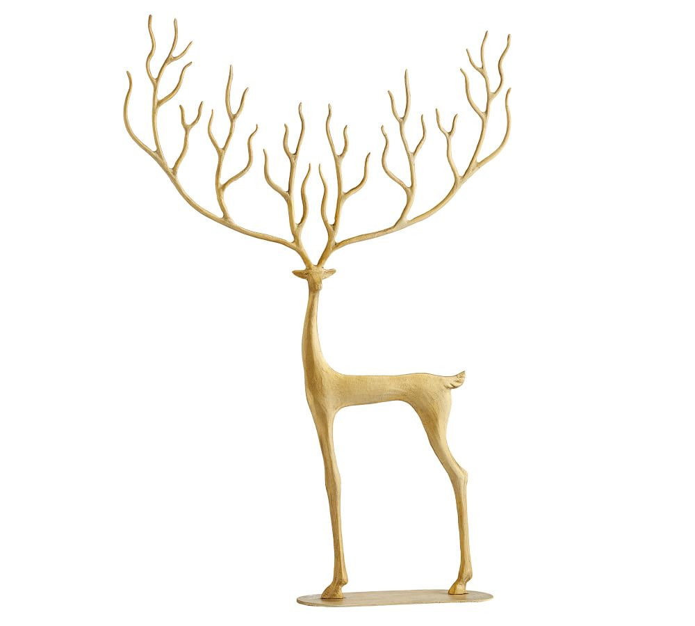 Handcrafted Brass Merry Reindeer | Pottery Barn (US)