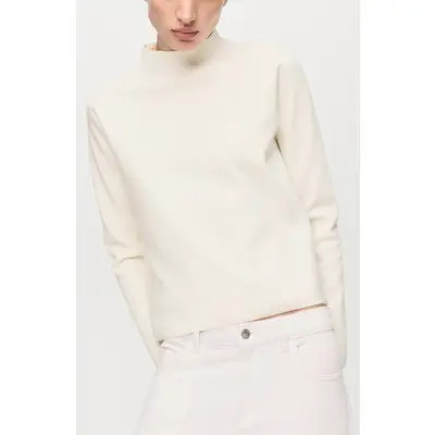 MANGO Mock Neck Sweater in Ecru at Nordstrom, Size Large | Nordstrom
