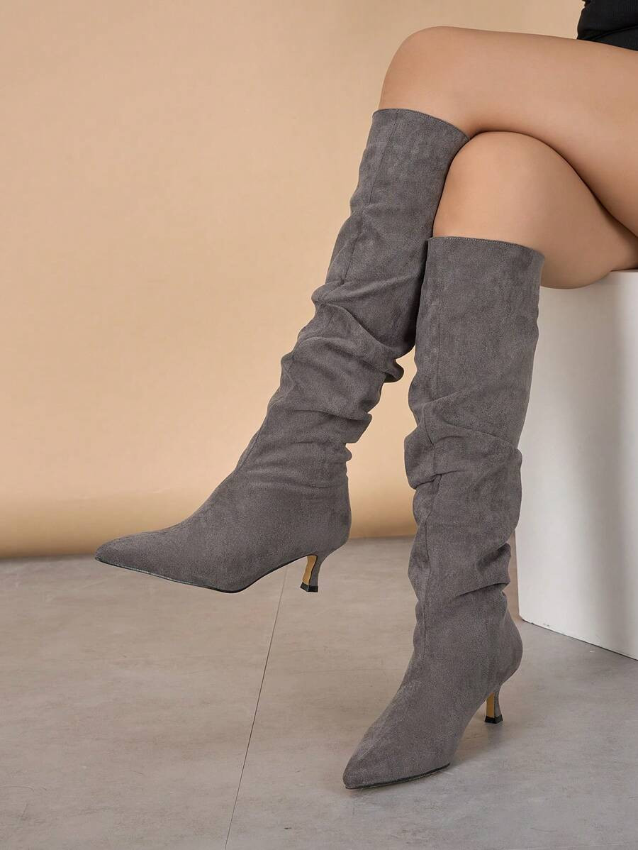 Match Winter Clothes For Women,Women's Pointed Toe Stiletto Heel Ankle Boots, Slim Fit High-Top B... | SHEIN