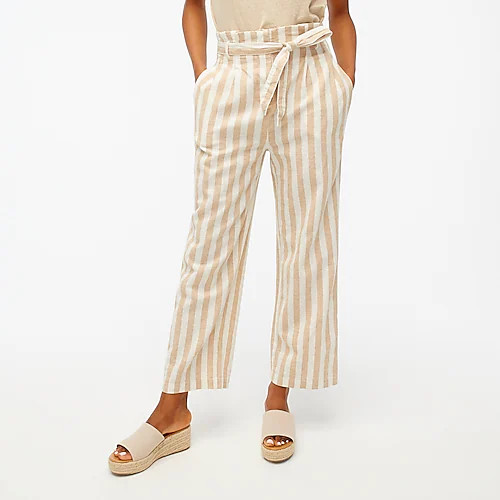 Petite Linen-cotton paper-bag pant | J.Crew Factory