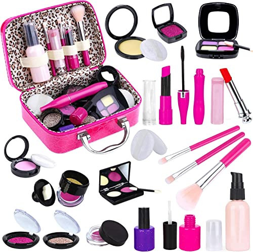 Tepsmigo Pretend Makeup Kit for Girls, Kids Pretend Play Makeup Set - with Cosmetic Bag for Birthday Christmas, Toy Makeup Set for Toddler, Little Girls Age 3+(Not Real Makeup) | Amazon (US)