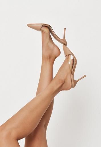 Missguided - Sand Perspex Panel Pointed Toe Slip On Mules | Missguided (US & CA)