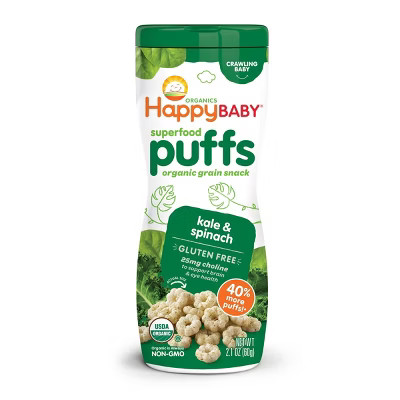 HappyBaby Superfood Kale & Spinach Gluten Free Puffs - 2.1oz | Target